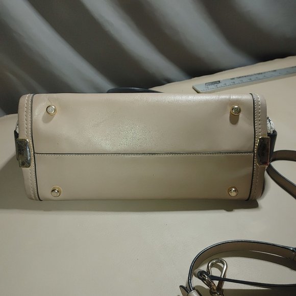 Coach swagger Leather Snake Print Satchel Handbag Adjustable Strap Beige Black - Picture 12 of 12